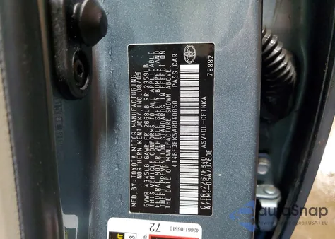 2010 Toyota Camry Base from USA, damaged, VIN 4T4BF3EK5AR040850